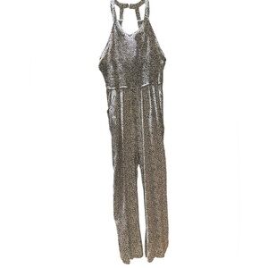 Jessica Simpson Black and White Patterned Jumpsuit